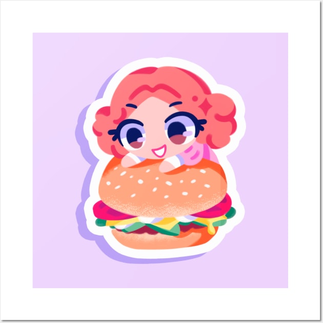 Haru Okumura burger Wall Art by OkiComa